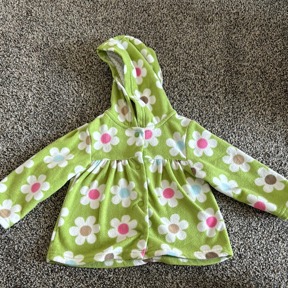 Carter's Green Floral Hooded Jacket